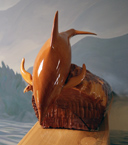 yellow cedar dolphin sculpture